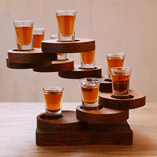 GZA Supporto per Tazza A 9 Fori Pallottola Deformabile in Legno Massello Creativo Portabicchieri da Salotto Soggiorno Sala da Pranzo Decorazione della Cucina