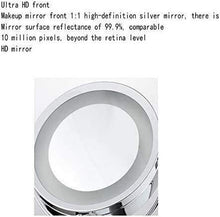 Specchio Girevole a Doppio Lato in Piedi 360 Gradi Girevole a 360 Gradi 3X amplificato Trucco Illuminato