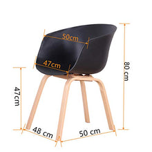Sedie da pranzo da cucina con braccioli Design ergonomico Sedie da scrivania per ufficio a casa per sala da pranzo Soggiorno Mobili per la casa Sedia da gioco Set di 2/4/6 (Black - Wooden Legs)