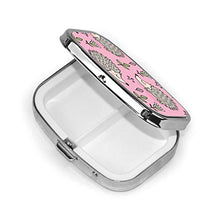 Contenitore quadrato per pillole medicinali con foglie e fiori su rosa moda portapillole organizer da viaggio per pillole integratori vitamine