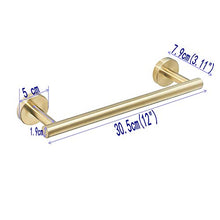 portasciugamani singolo in acciaio inox con finitura dorata spazzolata da 30 cm