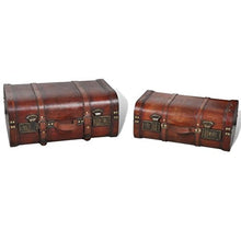 XINGLIEU Baule portaoggetti Marrone,2 unità, Baule portaoggetti in Legno, Tavolo supplementare, Grande: 45 x 31 x 20 cm
