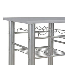 OUSEE Set da Bar 3 pz con Mensole in Legno e Acciaio Grigio