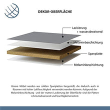 Planetmöbel Mobiletto da bagno in ceramica, con specchio, per ospiti, 40 cm, opaco (grigio opaco)