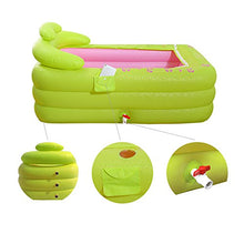 JZM Vasca da Bagno Gonfiabile,Vasca Gonfiabile Pieghevole Portatile del PVC Adulto con La Pompa di Aria per La Stazione Termale del Bagno della Famiglia,Green