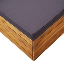 Tidyard Ottomana Poggiapiedi per Divano Modulare da Giardino in Legno Massello di Acacia con Cuscino Grigo Grigio,Penisola per Divano Modulare da Giardino Legno,Ottomana da Giardino 68x68x30 cm