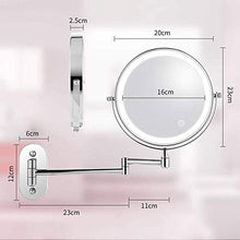 HGXC Specchio per Il Trucco a Parete con ingrandimento 5X LED a sfioramento a LED dimmerabile a 360 Gradi Girevole Allungabile Pieghevole