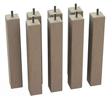 MEGALUXFRANCE - Set di 8 piedi per letto, mobili, divano, quadrati in legno massiccio di faggio, 46 x 46 x 300 mm