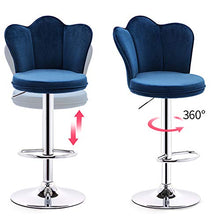 Sgabello da Bar con Schienale e Poggiapiedi-Sedia Alta Girevole a 360 ° Regolabile in Altezza,Base in Acciaio Cromato da 16inch,per Cucina Ristorante Bar(Caricabile 130kg)