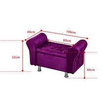 SLINGDA Banco di Stoccaggio Rivestito in Velluto con Braccia,Moderna Letto Panchina Settee,Sgabello A Zaino in Velluto,Scarpe Panca,per La Camera da Letto del Soggiorno Nero 100x40x40cm(39x16x16inch)
