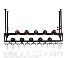 Leifeng Tower Classico Wine Rack Europeo Bar Hanging Rack, Ferro battuto Nero Altezza Regolabile Bancone Raffreddamento del Vino, può Appendere Bicchieri di Vino Multipla