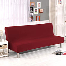 NIBESSER Copridivano Letto Senza Braccioli 3 Posti Fodera per Divano Clic Clac Pieghevole Elasticizzato Antimacchia per Soggiorno Camera da Letto(A-Rosso，Large)