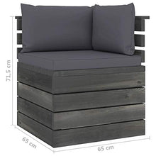 Festnight Divano Angolare da Giardino | Divano angolare su Pallet con Cuscini Legno di Pino Antracite
