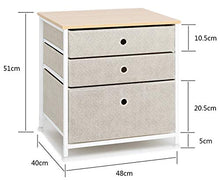 Suhu Comodino Camera da Letto Metallo con 3 Cassetto Comodini Piccolo Design Mini Cassettiera Basso Quadrato Tavolino da Salotto Moderno Soggiorno Cameretta in Legno+Acciaio Bianco+Beige