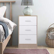 WGYDREAM Comodino Comodino Bianco con 3 Cassetti Comodino Comodino in Rovere Comodino con Maniglie in Metallo E Mobili per Camera da Letto con Corridori
