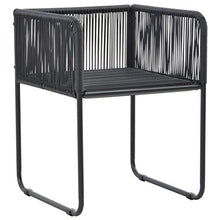 SKM Set da Pranzo da Giardino 7 pz in Rattan PVC Nero e Marrone (51.8kg)