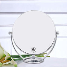 WM Specchio da Biadesivo da 20 cm con Doppio Faccia da Tavolo, Specchio da Trucco da 23 cm, Specchio da 5 ingrandimenti. Specchio Portatile mirror-10.27