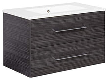 Fackelmann lavabo sotto armadio appeso 80 cm Rovere Scuro con ceramica bacino Serie B. perfetto