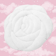 VOSAREA Peluche Cuscino per Sedia a Forma di Rosa Cuscino per Sedile Cuscino Poltrona Supporto Tappeto Invernale Caldo per Ufficio casa Seduta in Auto (Bianco)