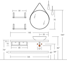 Dafne Italian Design Mobile Bagno Moderno con lavabo sospeso – Castagno Grigio Ossidato