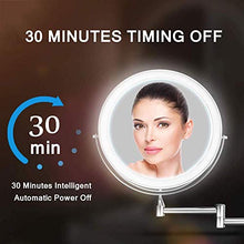 HGXC Specchio per Il Trucco a Parete Specchio per Il Bagno con ingrandimento in Acciaio Inossidabile Touch Screen a Parete, USB Ricaricabile