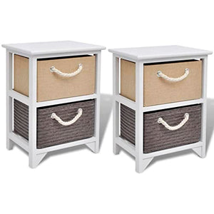 vidaXL Set 2 Comodini Mobiletto con 2 Cassetti Camera da Letto Rustico in Legno