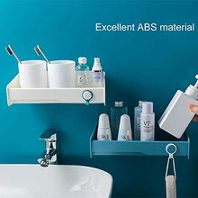XLTT JUKOO Scaffali da bagno, senza foratura, per doccia, ad angolo, da parete, in materiale ABS robusto, per bagno, doccia rettangolare (blu