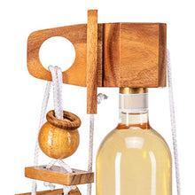 Zederello Puzzle bottiglia in legno pregiato, sicuro, scrigno, gioco di logica, cassaforte, confezione regalo per bottiglie di vino, enigma, rompicapo portabottiglia, complicato
