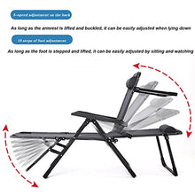 LINGZE Sedia Sdraio da Giardino Pieghevole e reclinabile Zero Gravity con poggiatesta Imbottiti Regolabili, Colore Nero