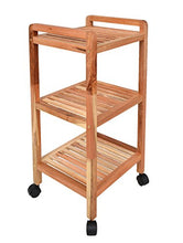 TS-Ideen 7802 - Carrellino su Ruote in Legno di Noce Massiccio, Altezza: 77 cm