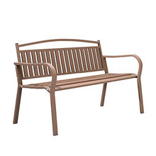 LXLH Panca da Giardino Sedile Sedia da Giardino Panca per Il Tempo Libero da Esterno Cortile Sedia Quadrata Sedia in Tubo di Acciaio di Ferro Balcone Sedia Doppia Panca Marrone 48,81 Pollici
