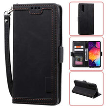 SNOW COLOR Cover Huawei P30 Portafoglio, Flip Custodia Portafoglio in PU,[Funzione Staffa]con Slot per Schede e Chiusura Magnetica per Huawei P30 - Nero