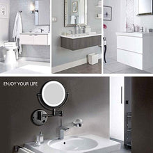 WZDD Specchio da Trucco da Parete Ingrandimento X10, Specchio Ingranditore con Luce Le, Pieghevole Rotazione a 360° Specchio Cosmetico per Il Bagno