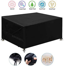 Dieluny, copertura impermeabile per mobili da giardino, 126 x 126 x 74 cm, copertura rettangolare per mobili da giardino, in tessuto Oxford resistente agli strappi, in rattan