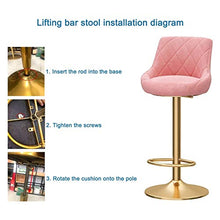 Sgabelli da bar in metallo 1/2/4 pezzi - Sedia con sedili in velluto con schienale, bancone 65-80cm di altezza sgabelli da bar girevoli, sgabelli da colazione per bar / caffè / cucina, rosa Sgabelli d