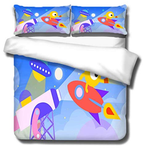 DEWUFAFA Set di biancheria da letto Anime Hatsune Miku Set piumino a 3 pezzi Set di piumino stampato 3D Set di copripiumino Duvet, letto matrimoniale medio (Color : Style01, Size : Single:53