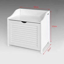 SoBuy® Cesto portabiancheria con Sacco per Biancheria, Panca Contenitore, bianco, FSR40-W,IT