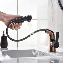 VBARV Rubinetto telescopico per Bagno - mobiletto del Bagno Rubinetto monoforo Girevole Ramen lavabo Oro Rosa Rame sferico Cromato Maniglia Calda e Fredda