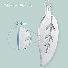 Pesi per tovaglia con clip, 6 pezzi, con clip, per picnic, matrimoni, feste, giardino, in acciaio inox, antivento, resistente, per interni, cucina, ristorante e casa (foglie)