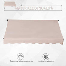 Outsunny Tenda da Sole per Esterno a Rullo con Manovella, Telaio Telescopico e Angolazione Regolabile, Beige, 200x150cm
