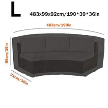 AHAQ Rivestimento per mobili da Esterno, Protezione Divano Curvo per terrazza, Impermeabile, Antivento, Adatto per Divano a Mezzaluna (Nero),L