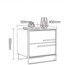 H-CAR Robusto Accent Table Comodino Mobili per la casa Camera da Letto 2 cassetti Comodino in Legno massello Armadio di stoccaggio Divano Tavolino Moderno Comodino A 50x40x50cm