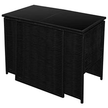 FAMIROSA Set da Bistrot 3 pz con Cuscini in Polyrattan Nero-2484