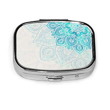 Portapillole portatile Portapillole a fiori turchese Portapillole Portapillole Portapillole per borsa o tasca Moda personalizzata Viaggi all'aperto
