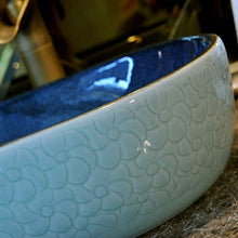 HEIFEN Lavabo in Ceramica sopra Il Bacino del contatore Bacino Ovale Classico di Arte Lavandino del Bagno Lavandino del Bagno Formato 48cm * 35 * 15cm A