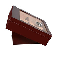 BINGFANG-W Creativo humidor Cedro Spagnolo Legno Vetro Trasparente Top Mostra armadi Scatola di immagazzinaggio Cigar Humidor
