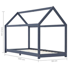 FAMIROSA Giroletto per Bambini Grigio in Legno Massello di Pino 80x160cm-3353