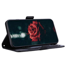 ikasus Cover Compatibile con Samsung Galaxy A6 2018 Custodia Motivo Floreale Custodia a Portafoglio in Pelle PU con Cavalletto e Custodia a Libro,Nero