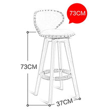 GUOLINGHUI Tavolo da Cucina Sgabelli da Bar Set di 2 Sedie da Bar in Pelle PU Girevoli A 360 ° ， Seduta Bar in Legno con Schienale Alto ， Altezza Seduta 73 Cm Sedile da Pub (Colore : Beige)