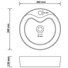 vidaXL Lavandino con Troppopieno Lavello per Bagno Lavabo per Toilette Sanitari Prodotti per Bagno Vaschetta Bianco Opaco 36x13 cm in Ceramica